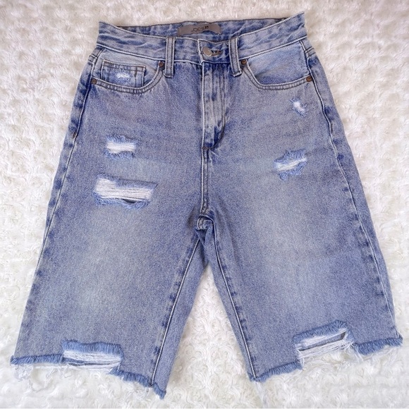Joe's Jeans Pants - Joe’s Jeans - Distressed Bermuda Blue Jean Shorts - Size 25